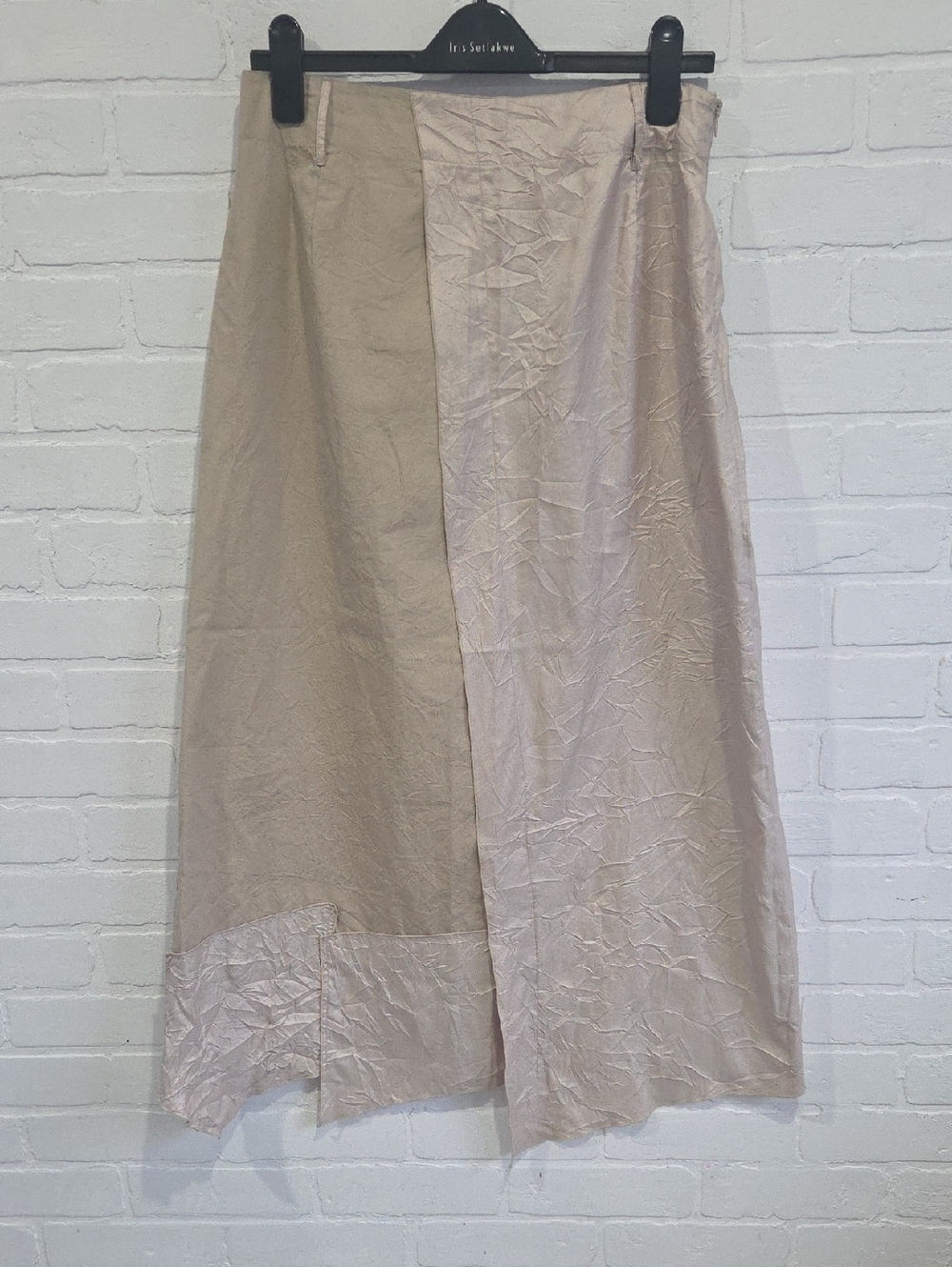 Animale Tan And Beige Asymeteical Panel Maxi Skirt